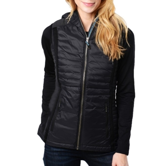 new directions Jackets & Blazers - NEW DIRECTIONS BLACK QUILTED ATTCHD HOOD JACKET